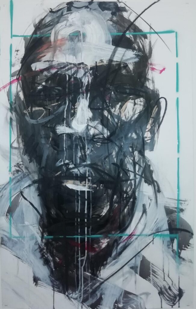 Dathini Mzayiya_Recognition III_ 2022_102 x 64 cm_Charcoal and mixed media on paper