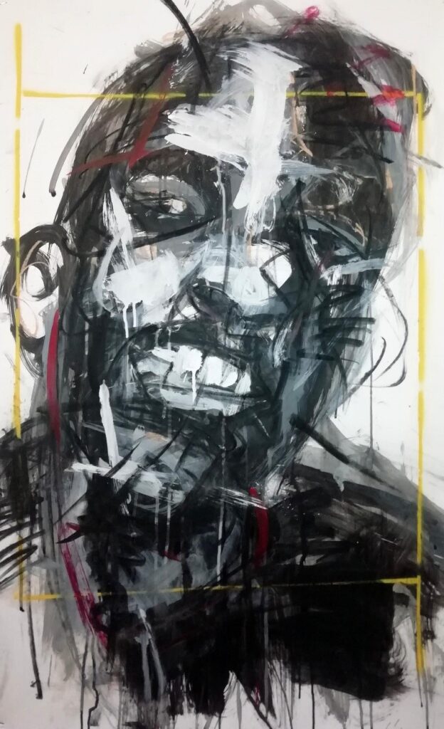 Dathini Mzayiya_Recognition I_ 2022_102 x 64 cm_Charcoal and mixed media on paper